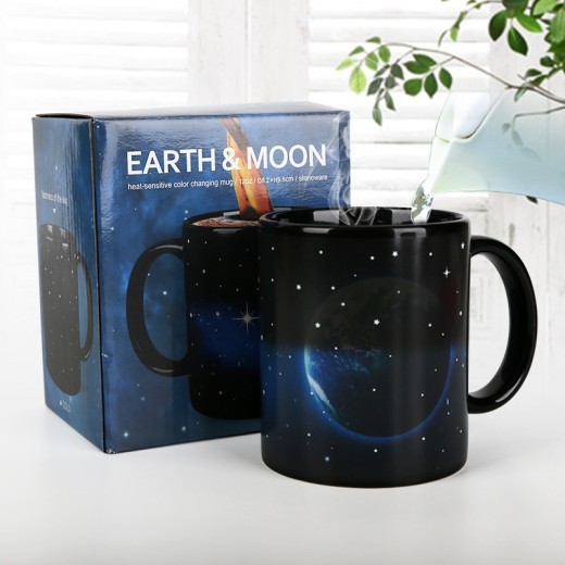Starry Sky Earth Moon Temperature Sensitive Gradient Ceramic Mug