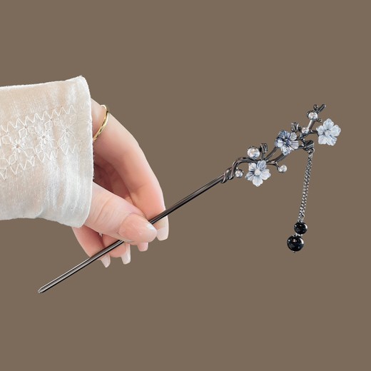 High-end New Chinese Flowers Tassel Hairpin Special-interest Design Retro