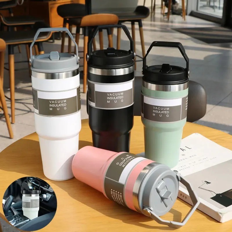 Portable Stainless Steel Travel Sports Water Bottle with Handle and Cover