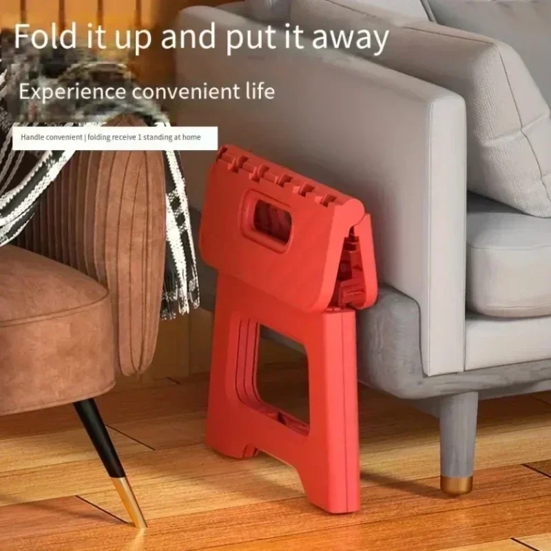New Portable Folding Stool Thickened Plastic Saddle Chair