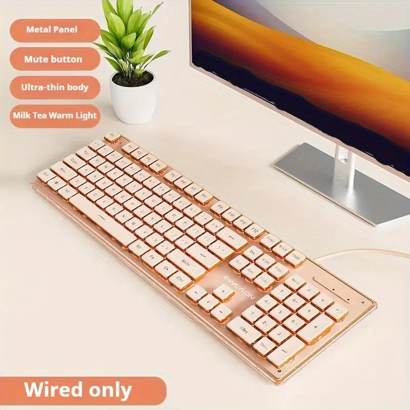EWEADN Ergonomic Mechanical Feel Gaming Keyboard
