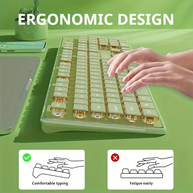 EWEADN Ergonomic Mechanical Feel Gaming Keyboard