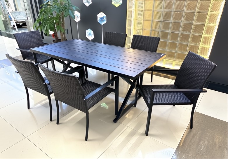 Outdoor Rectangle table and chair set 7Pcs