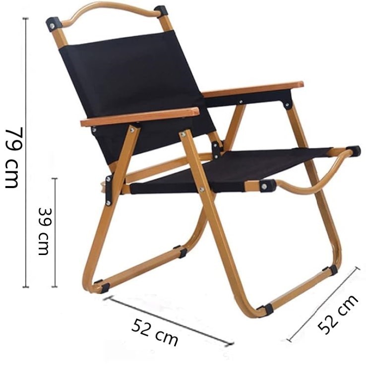 Top wood foldable camp chair