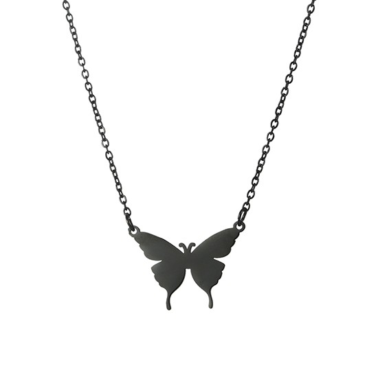 Fashion Stainless Steel Gold & Silver Butterfly Pendant Necklace