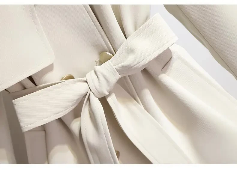 Spring And Autumn New Temperament Waist-controlled Mid-length Trench Coat