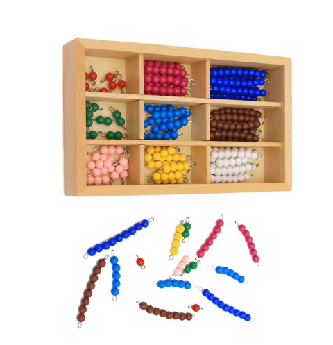 Kids Toys Montessori Materials Educational Wooden Toy Colorful Checker Board Beads Math Toys Early Childhood Preschool Training