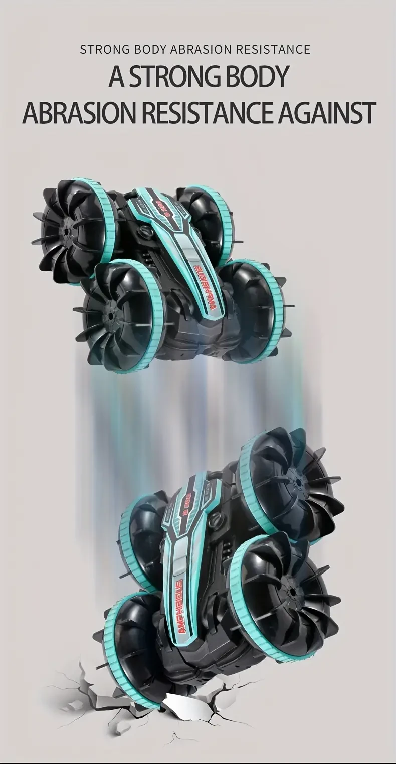 Amphibious Amphibious 4WD Stunt RC Car, Double Sized 360Rotate Drifting, All Terrain Available, High Speed Off-road Car