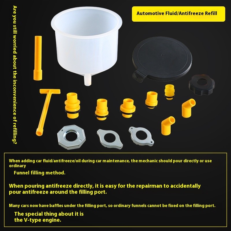 15 Piece Set Of Coolant Plastic Funnel Antifreeze