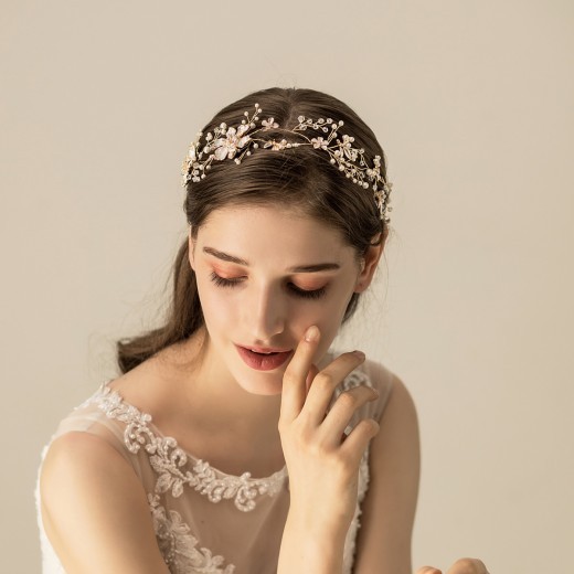 Crystal Bridal Hair Accessories Exquisite Alloy Lacquer Flowers