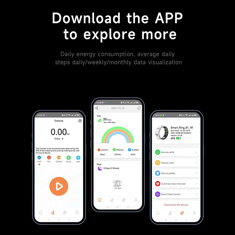 Smart Ring for Men and Women with LED Display