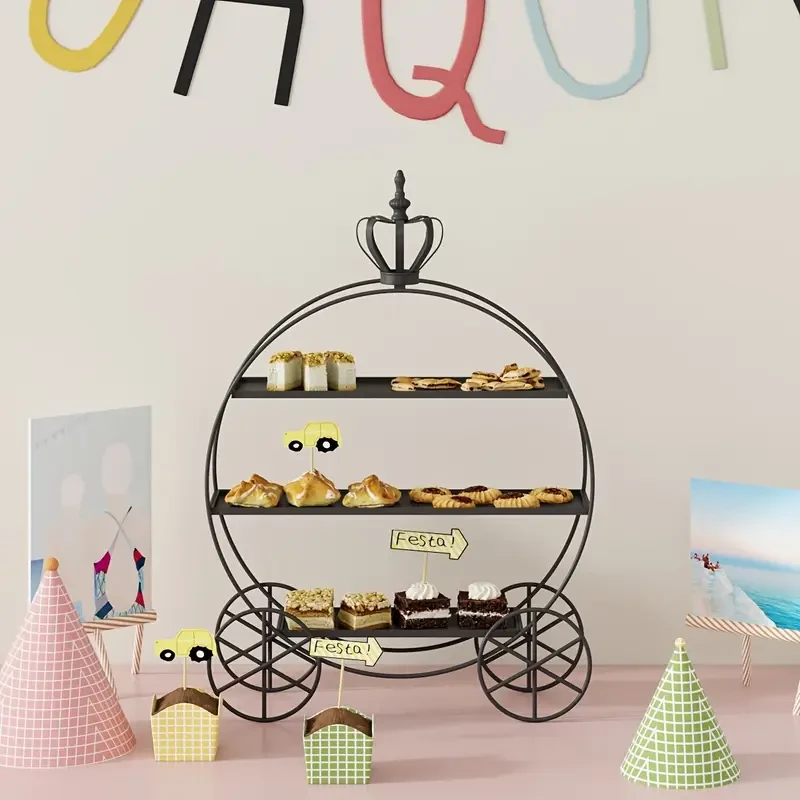 Golden European Style Crown Dessert Table Display Stand