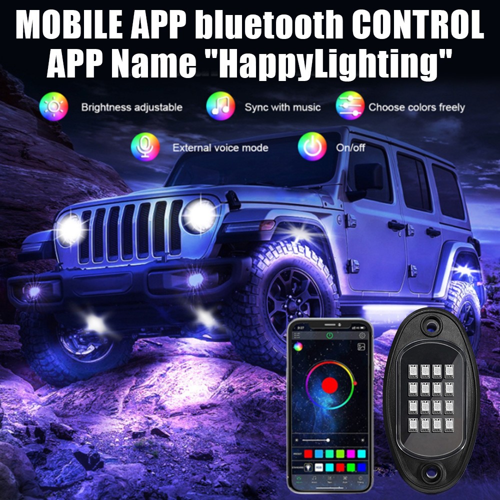 RGB LED Rock Lights 4/6/8 in 1 Car Chassis Light for Jeep