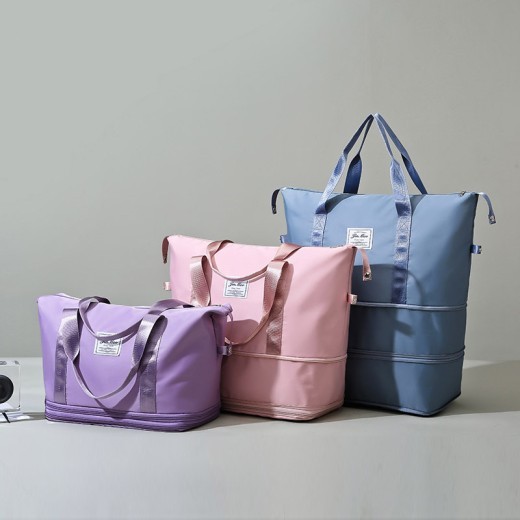 Travel Bag Large Capacity Double Expansion Portable Sports Gym Bag Student Luggage Bag Storage Bag