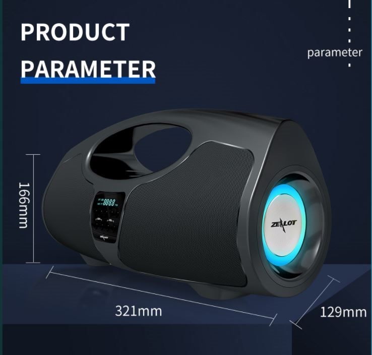Bluetooth speaker, Zealot P1, 40W Loud Speaker,8000mAh, With Wire Microphone,