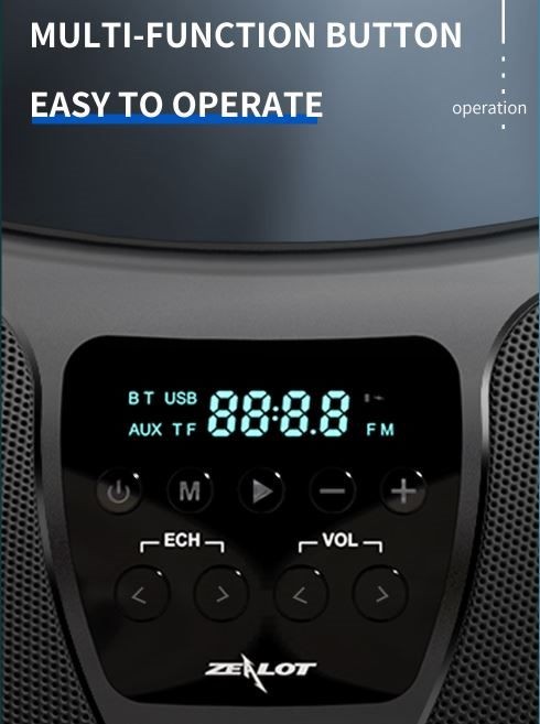 Bluetooth speaker, Zealot P1, 40W Loud Speaker,8000mAh, With Wire Microphone,