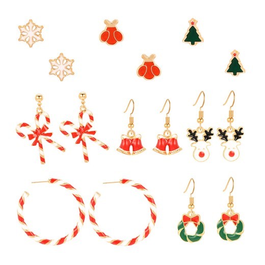 Christmas Tree Christmas Gift Earrings Set