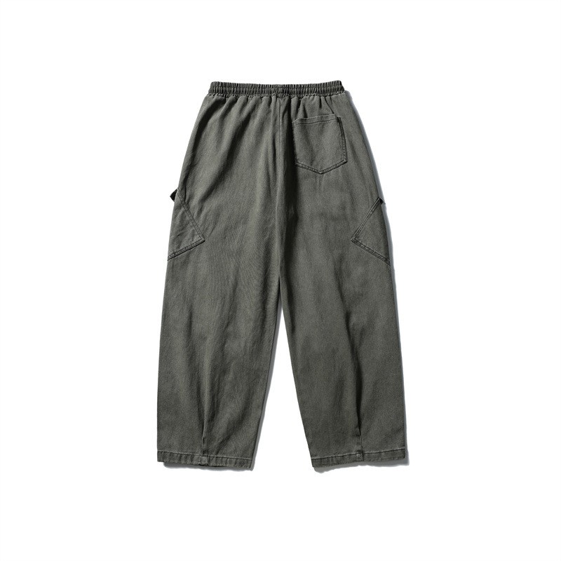 Japanese Trendy Retro Simple Solid Color Casual Loose Overalls