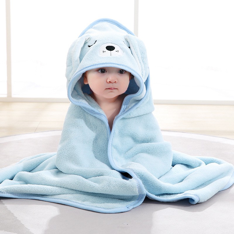 Cartoon Animal Baby Bath Towels Soft Newborn Hooded Towel Blanket, Toddler Bathrobe