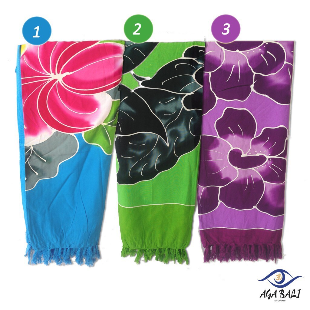 Bali Beach Cloth First Quality Cloth Painting Flowers MST 1