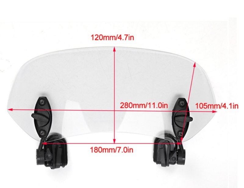 Motorcycle Adjustable Clip-On Windshield