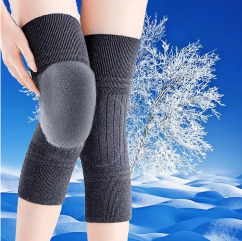 Knee-skin Fur Knee Pads Winter Warm Thickening Long Men and Women Leggings Motorcycle