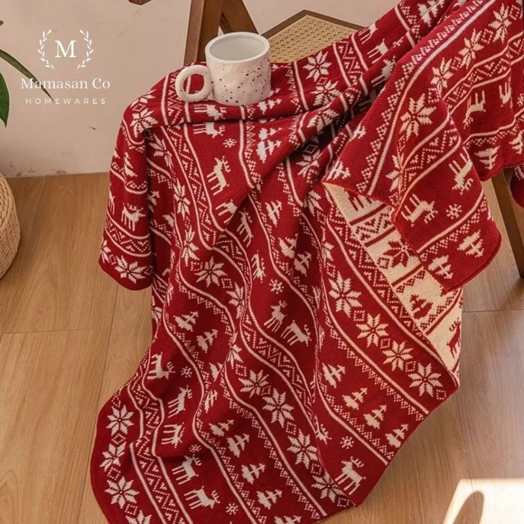 Christmas Knitted Throw Blanket