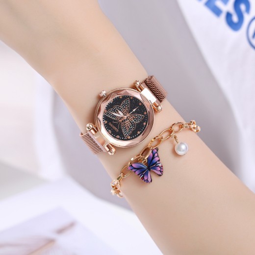 Butterfly Suit Gift Box Butterfly Dial Watch Butterfly Necklace Bracelet Earrings