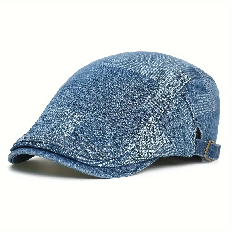 Cotton Denim Beret Cap