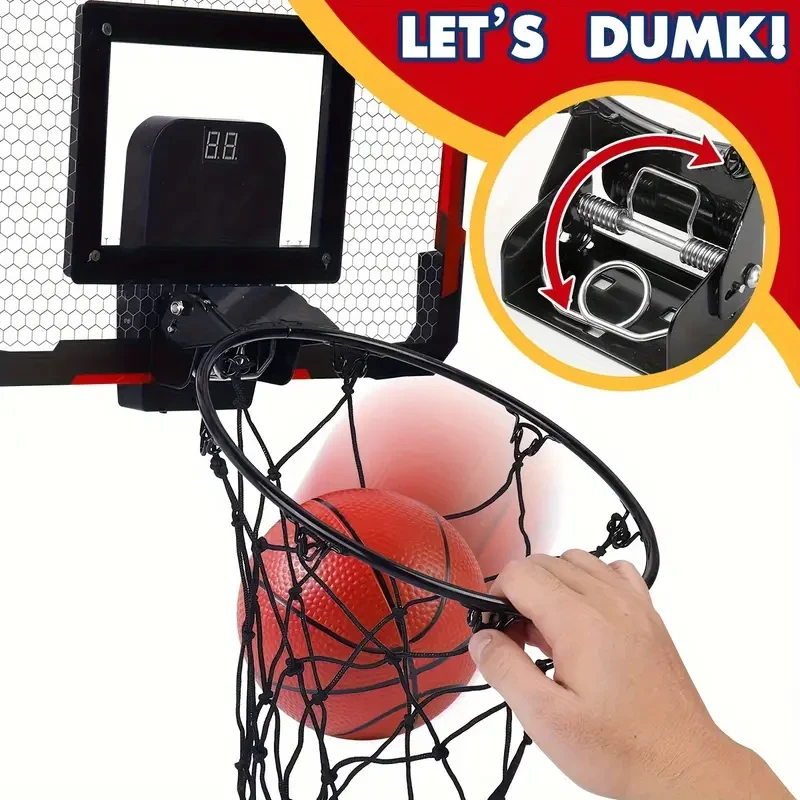 Light Up The Fun: Children's Indoor Basketball Hoop With LED Lights, Electronic Scoreboard & 4 Balls - Perfect Gift For Boys & Teens! Halloween Christmas Gift Halloween Thanksgiving Christmas Gift