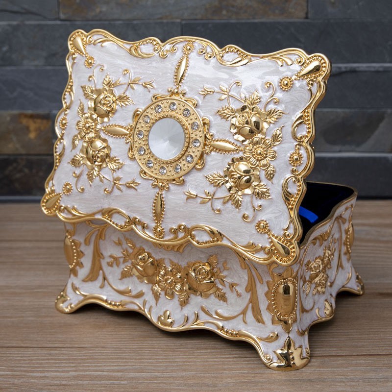 Metal Large Capacity Double-layer Jewelry Box Creative European Style