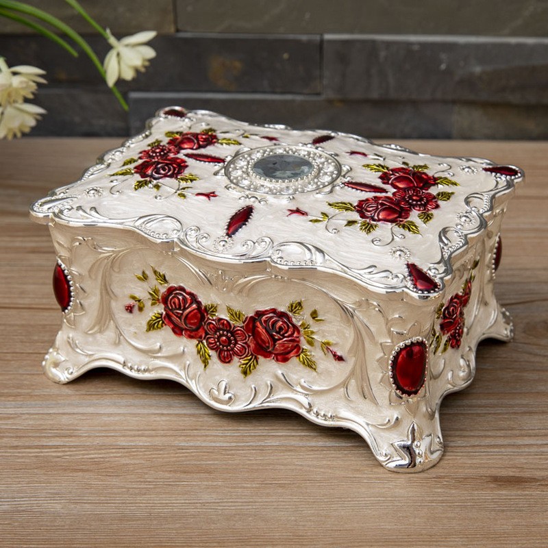 Metal Large Capacity Double-layer Jewelry Box Creative European Style