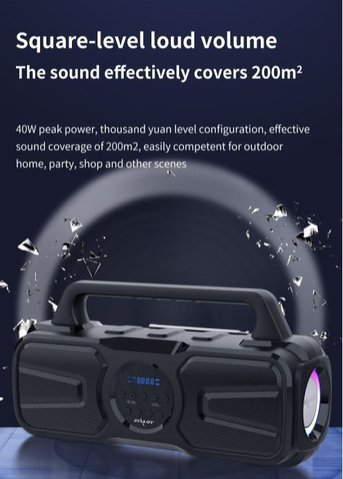 Speaker, Zealot P2, 40W, 8000mAh, With Wire Microphone,