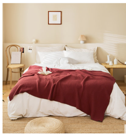 Noxesman Cotton Waffle Office Nap Knitted Blanket