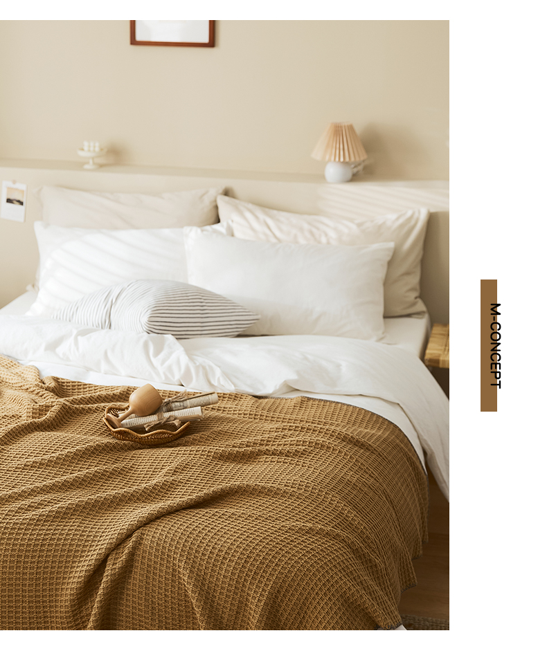 Noxesman Cotton Waffle Office Nap Knitted Blanket