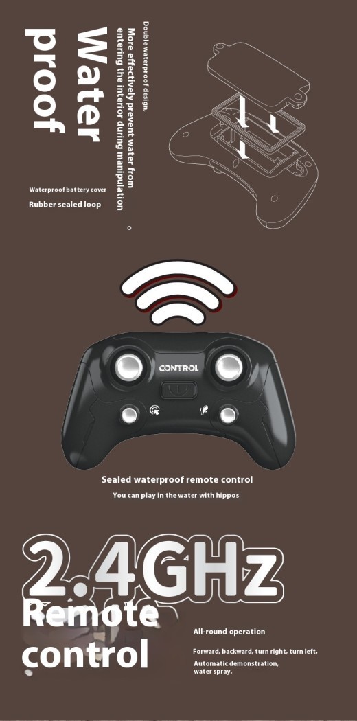 Remote Control Hippo Water Spray Animal Remote-control Ship Water Toy Boat Model