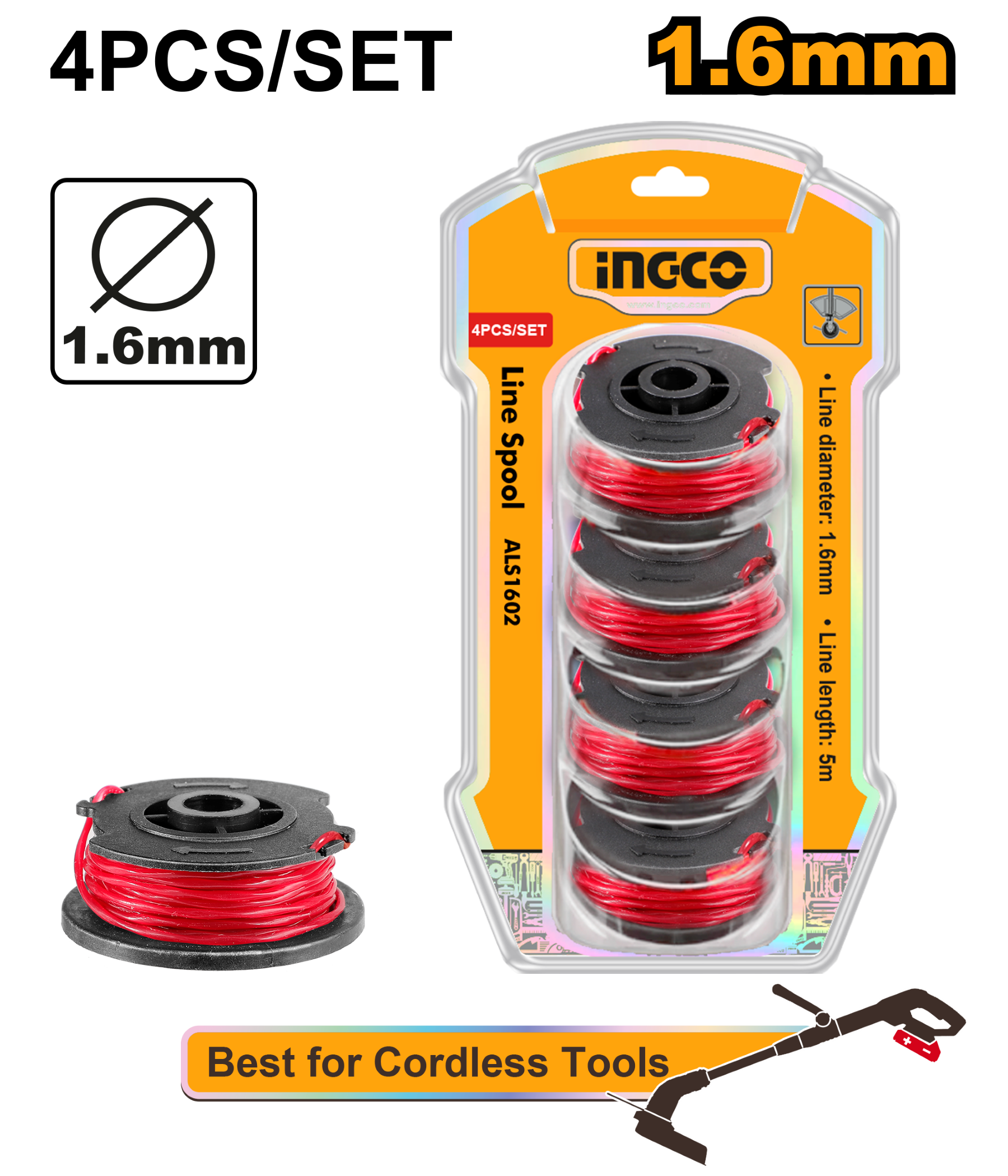 Line Spool 1.6mm 4pc Set