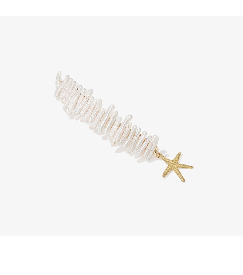 Pearl starfish hairpin one word clip hair ornament