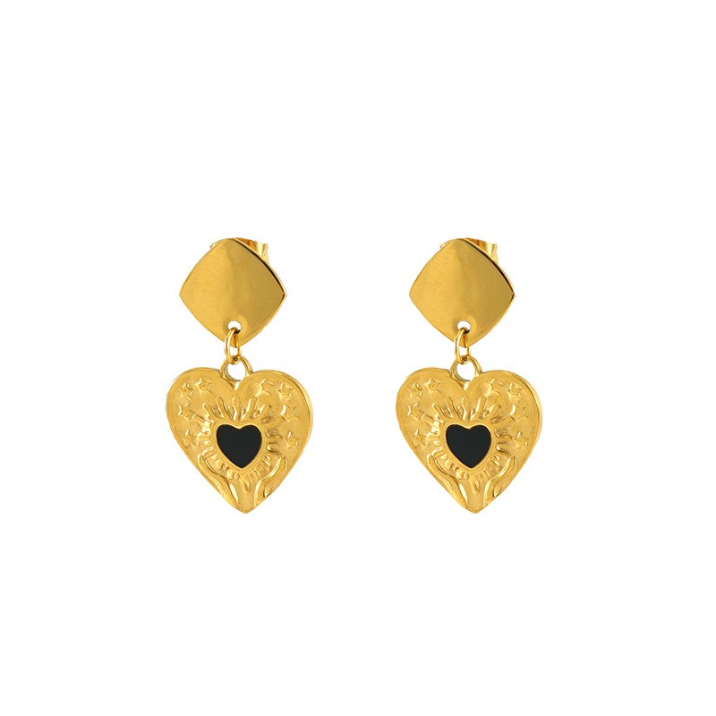 Dripping Oil Heart Earrings