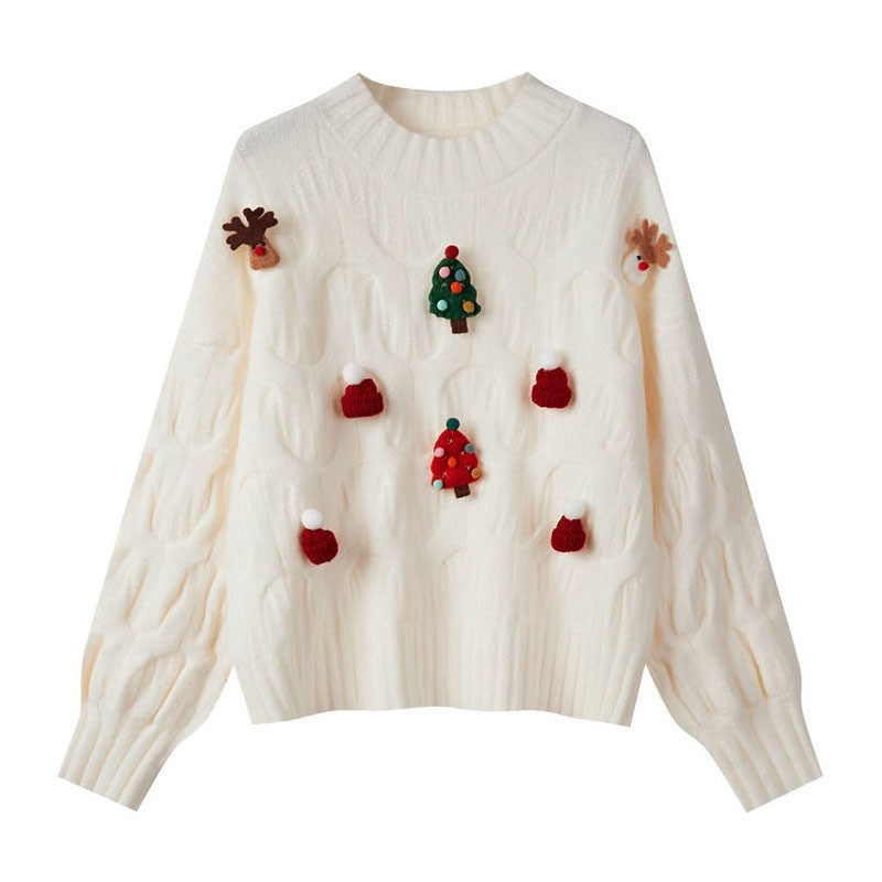 Christmas Top Three-dimensional Decoration Knitwear