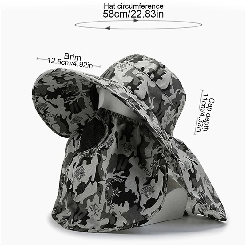 Foldable Visor Mountain Hat Anti UV Sun Wide Cap Beach Cap Outdoor Round Rimba Fishing Cap