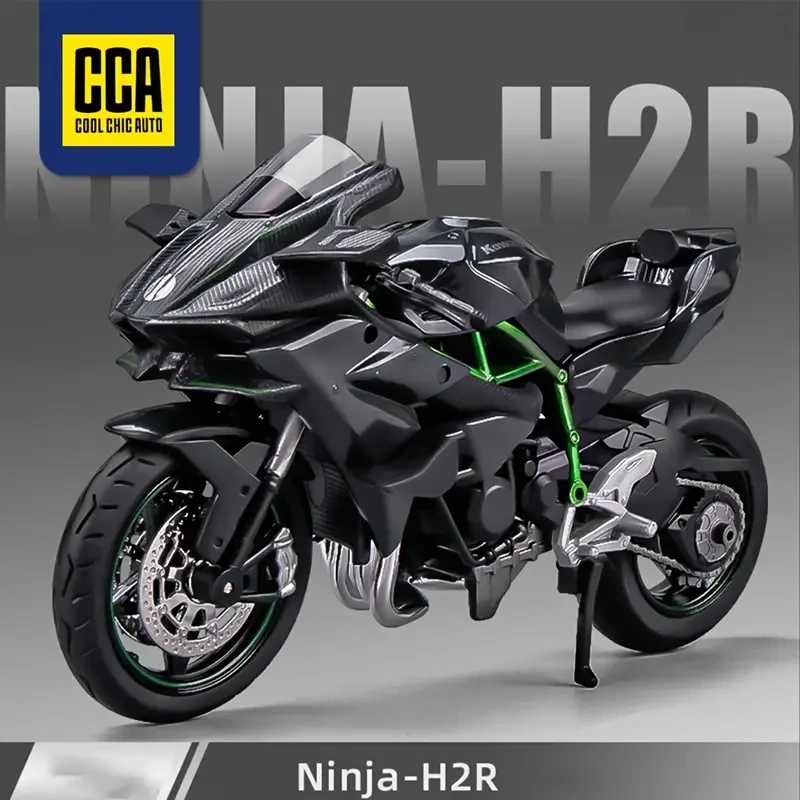 1pc 1:12 Kawasaki Ninja H2R Black Motorcycle Model Ornament Toy Gift