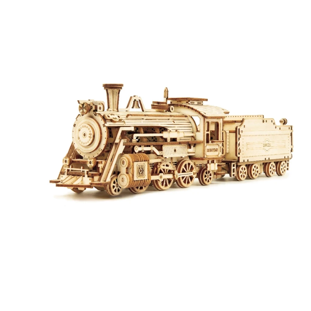 Wooden Toys 3D Puzzle Model DIY Train Assembly Suitable for Adult Birthday Gift Kids Decoration