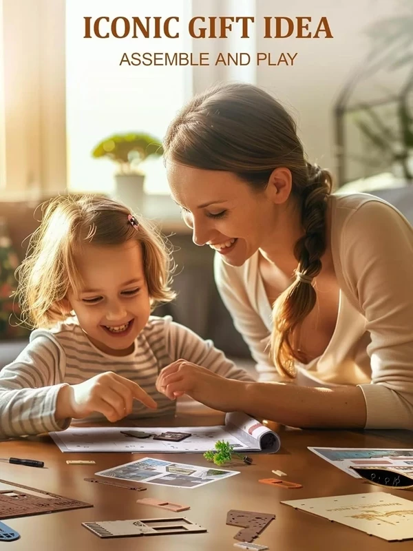 Toy Puzzle 3d DIY Wooden Book Nook Kit Led for birthday Gift Christmas Halloween Adult Child