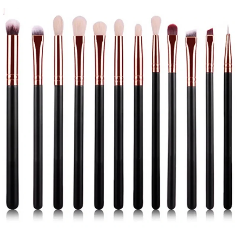 Black Rose Gold 12 Makeup Brush Set