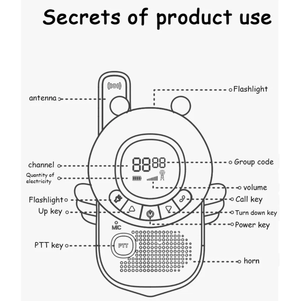 Bee 3KM HT Long Distance Voice Telephone 3 KM 2pcs Walkie-Talkie Radio Kids