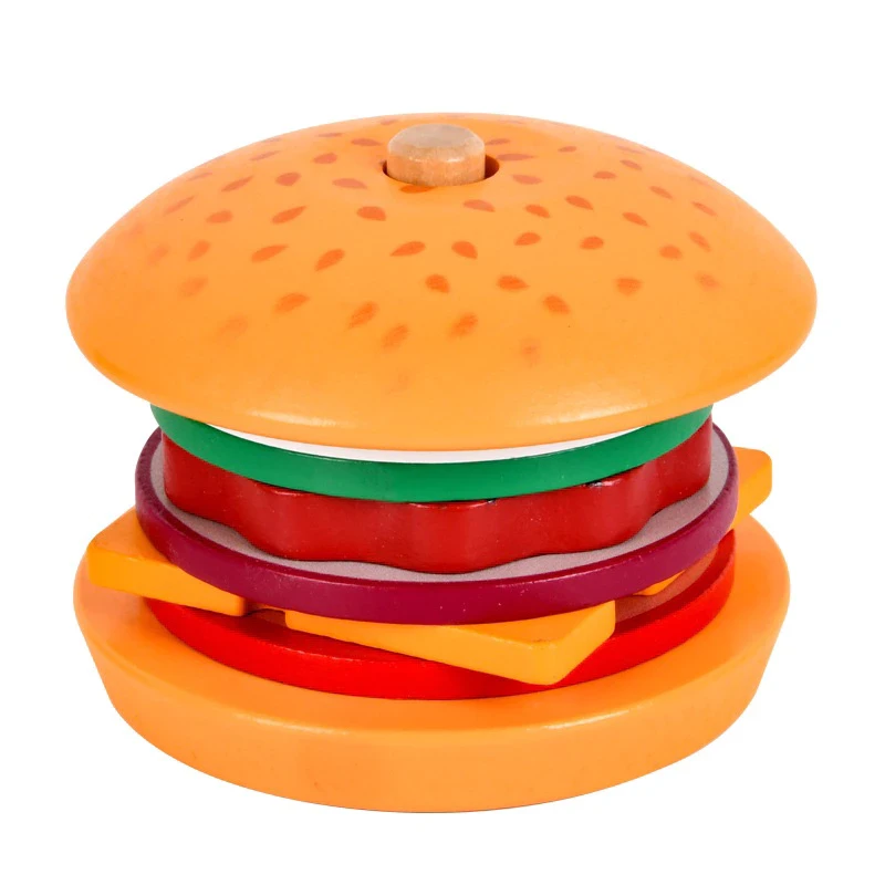Wooden Toys Fast Food Burger and Sandwich - Wooden Toys Education / Children's Stimulation Toys