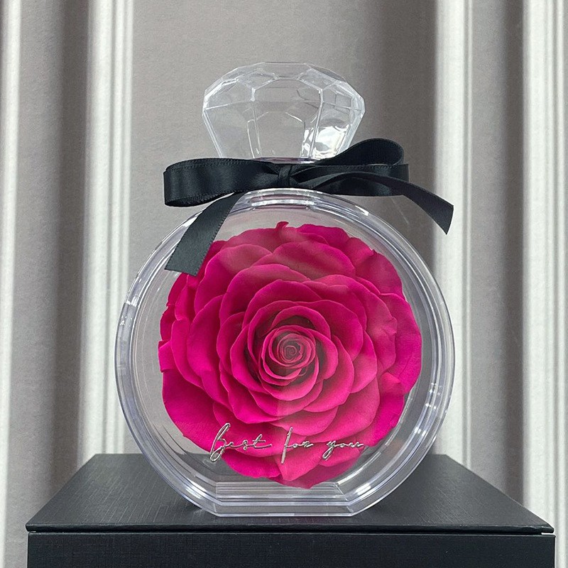 Eternal Flower Ornaments Transparent Cover Dried Rose Gift Box For Christmas New Year Valentine's Day