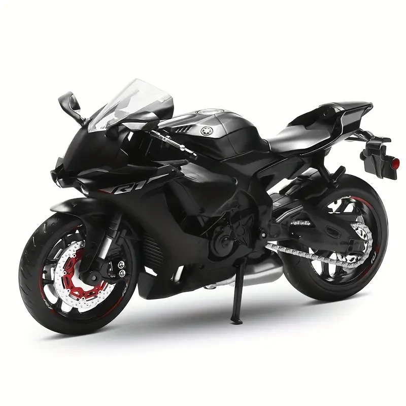 1:12 Scale Model Of A Golden Yamaha YZF-R1 Motorcycle For Children, A Toy Car Ornament, A Pull-back Car Model For Boys, A Birthday Gift