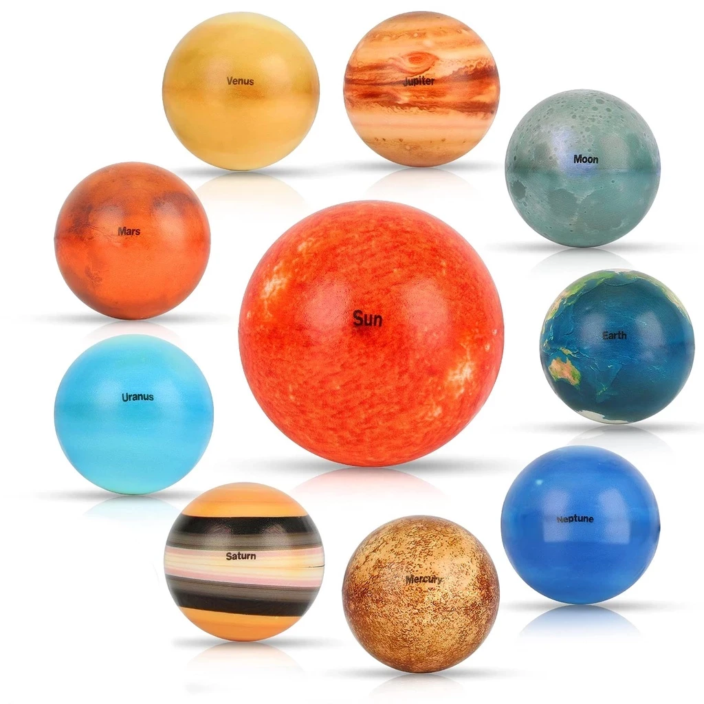 9/10pcs Toys Education Planet Ball Elastic Ball Shape Planet Solar System